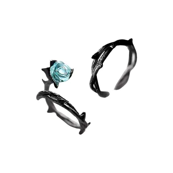 HUAYA 925 Sterling Silver Rings Unisex Black
