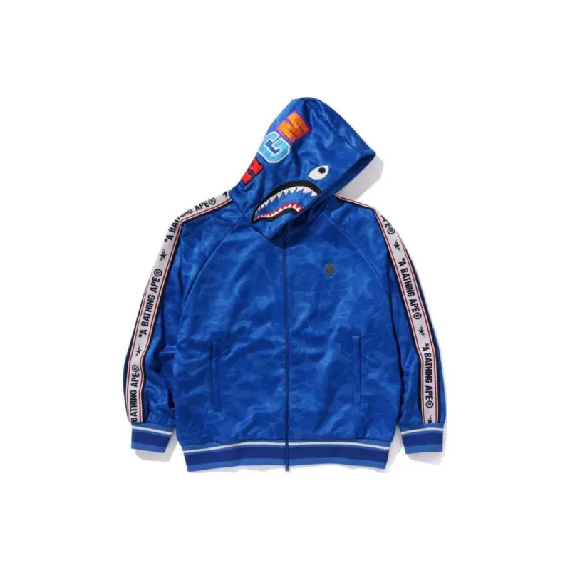 A BATHING APE Solid Camo Relaxed Fit Shark Full Zip Hoodie-6