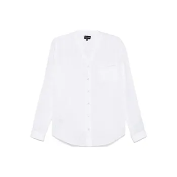 GIORGIO ARMANI Regular fit Linen Shirt With Front Ribs