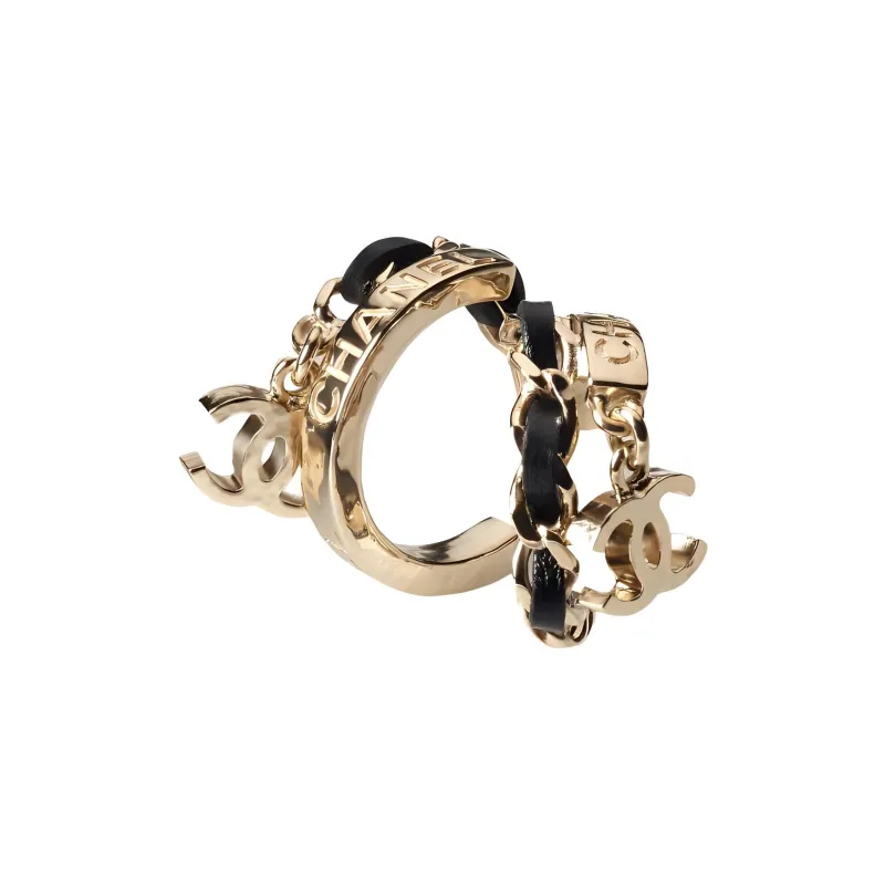 CHANEL Metal/Lambskin Earrings AB9109-1