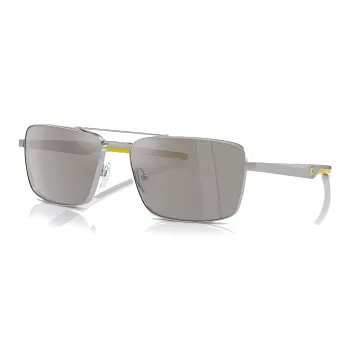 Ferrari Metal Square Sunglasses Unisex Silver