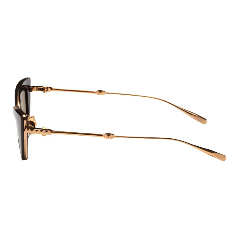 Valentino Metal Nylon Cat Eye Sunglasses Women's Gold-2
