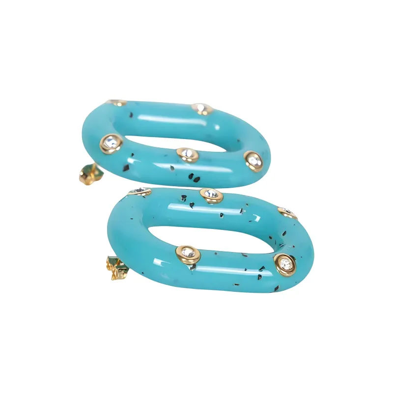 Paco Rabanne Resin, Brass Earrings Women's Green-1