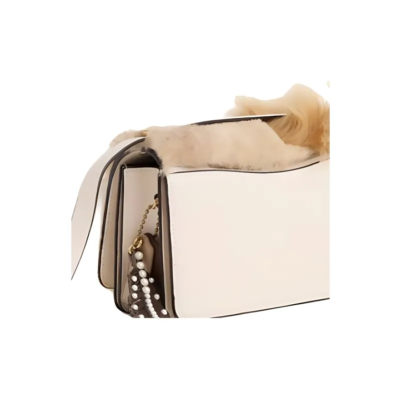 COACH Bandit Calfskin Portable Crossbody Bag Shoulder Bag Medium Size Women's Brass With Ivory-3
