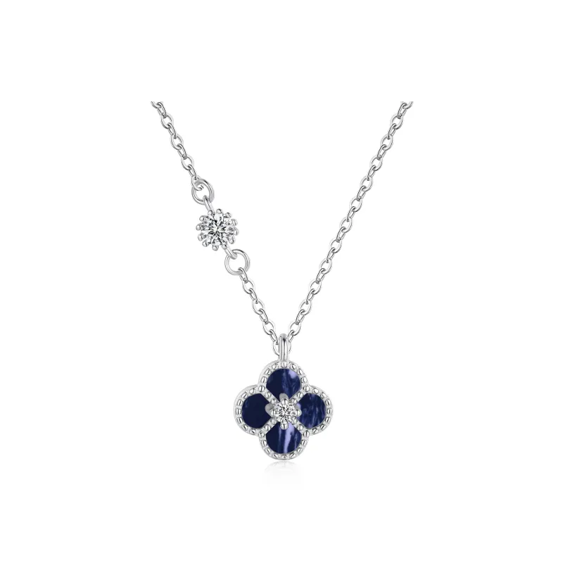 KAILEIFU S925 Silver Necklaces Women's Black/White-19