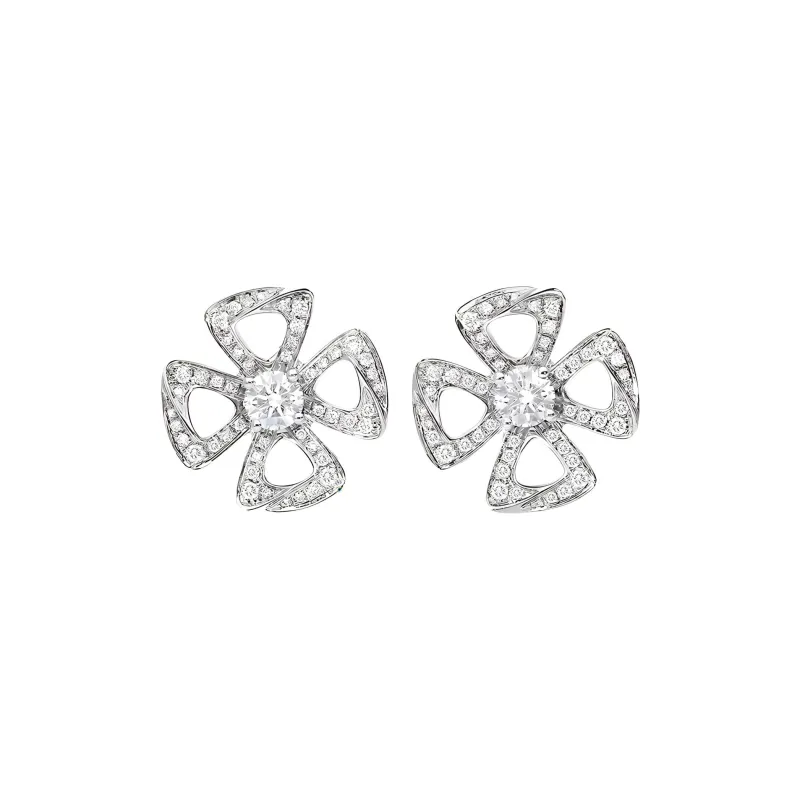BVLGARI Diamond Earrings Women's Silver-1