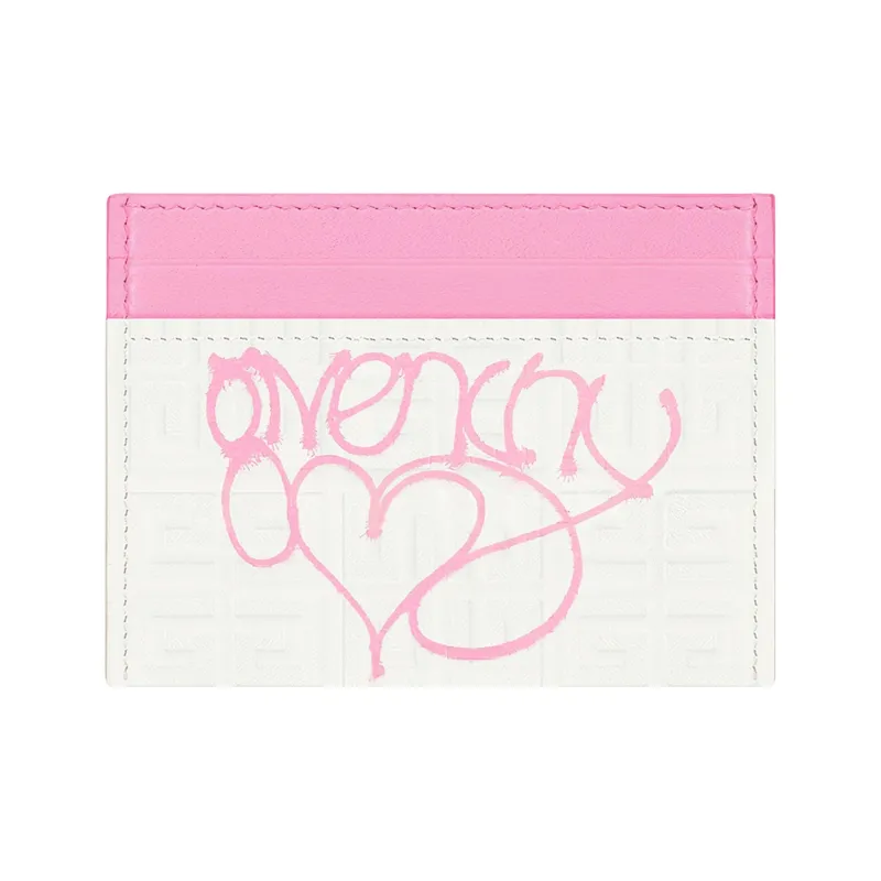GIVENCHY Chito Collaboration Calfskin Card Holder Women's White/Pink-0