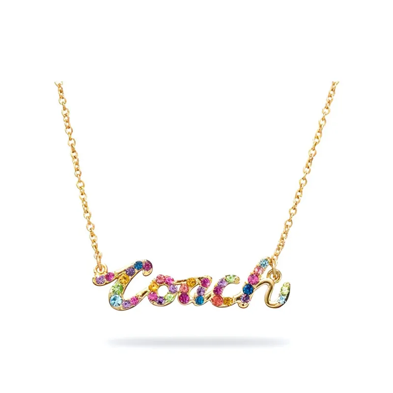 COACH Gold Plated Necklaces Women's Multicolor-1