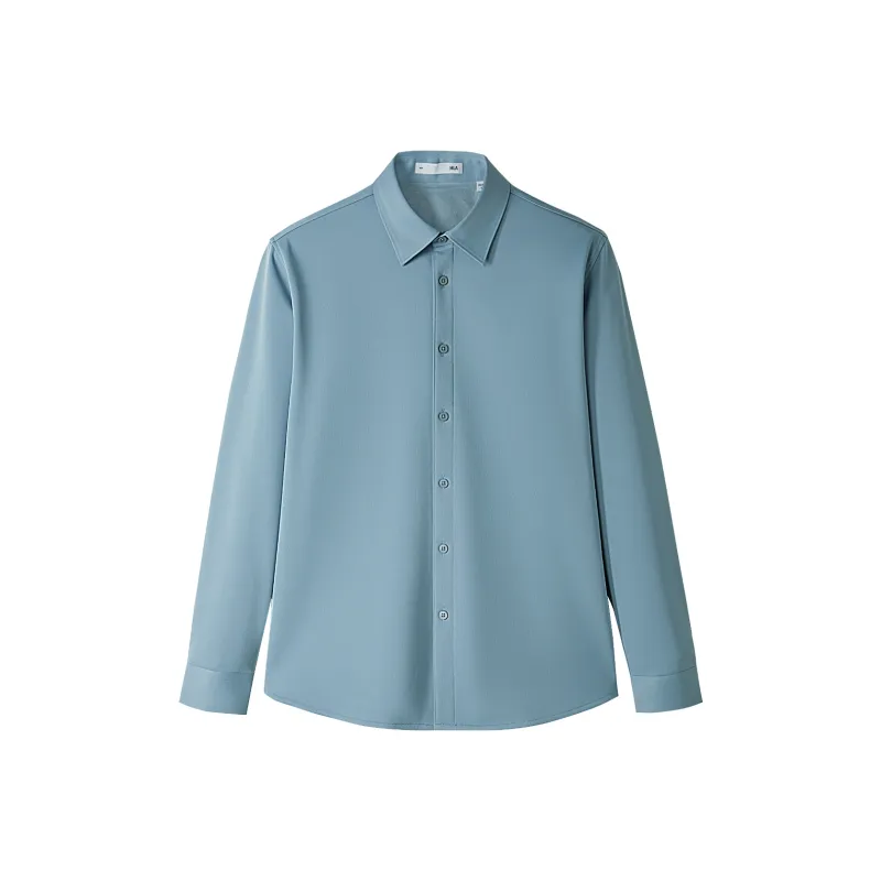 HLA Long Sleeved Shirt 24 Fall And Winter New Fleece Warm Solid Color Top Men's-3