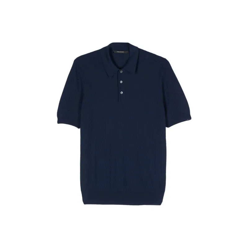 Tagliatore Pratt Interwoven Cotton Polo Shirt-0