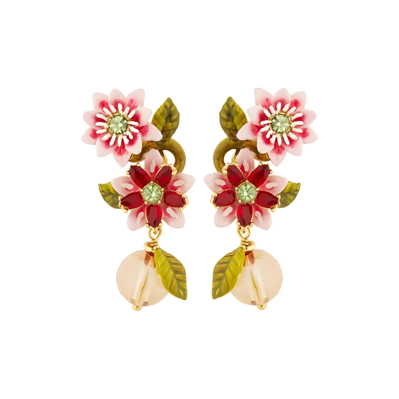LES NEREIDES Gold Plated Clip On Earrings Women's Pink-1