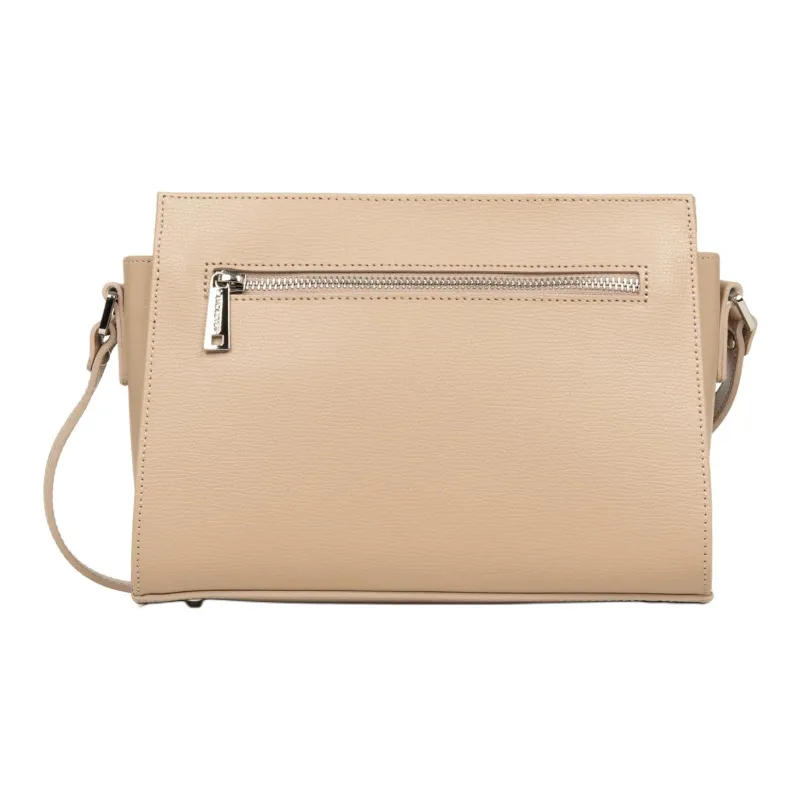 Lancaster Cow Leather Shoulder Bag Trumpets Women's Dark Beige-2