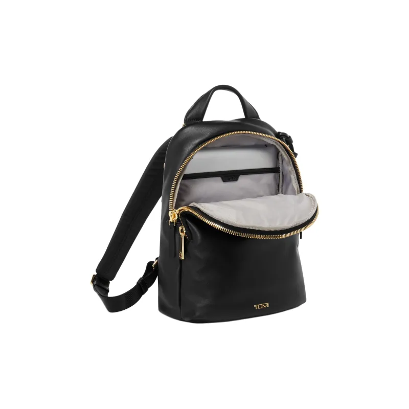 TUMI Leather Backpack Women's Black-1