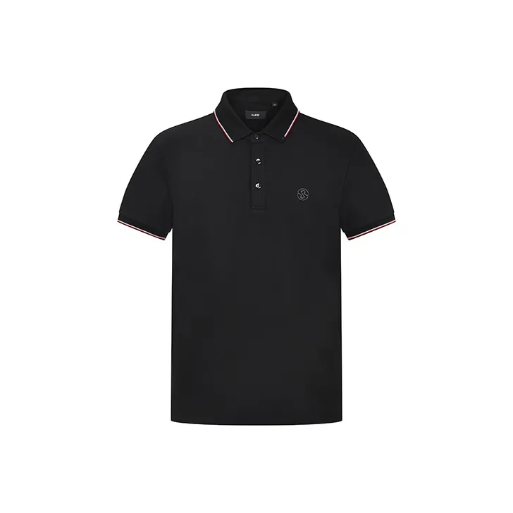 RARE Lapel Short Sleeved T Shirts Polo Shirt Men's Black-0