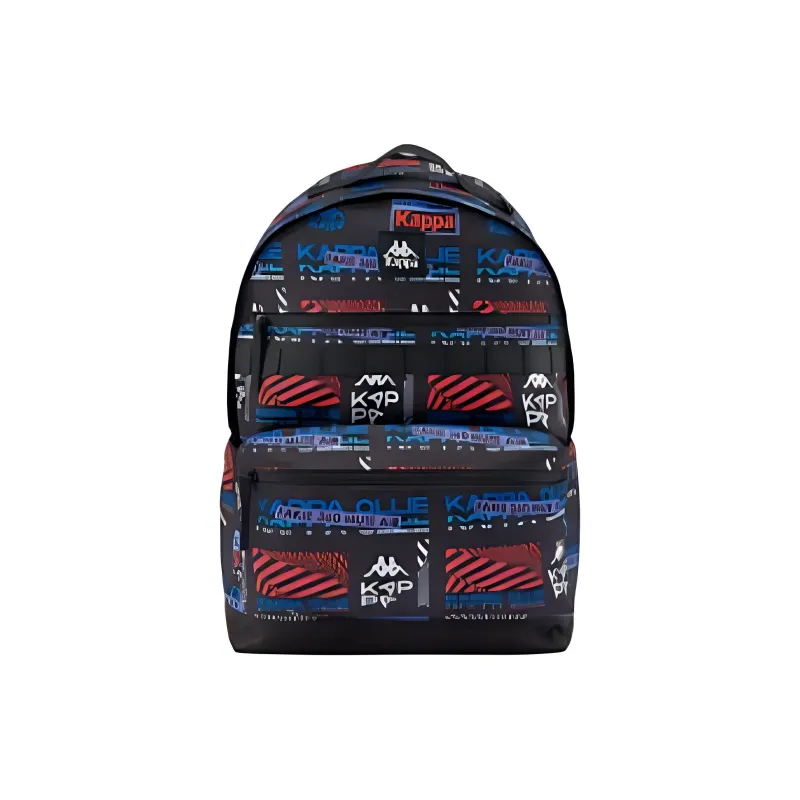 Kappa Polyester Backpack Unisex Black All Over Print-0
