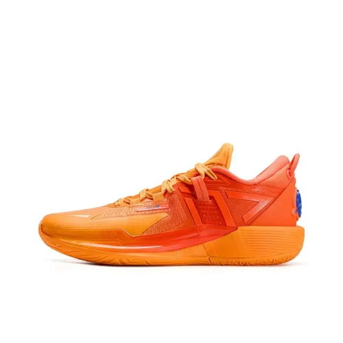 XTEP Slip Resistant And Abrasion Resistant Support Low Top Basketball Shoes Men's Mandarin Orange Light Red Orange