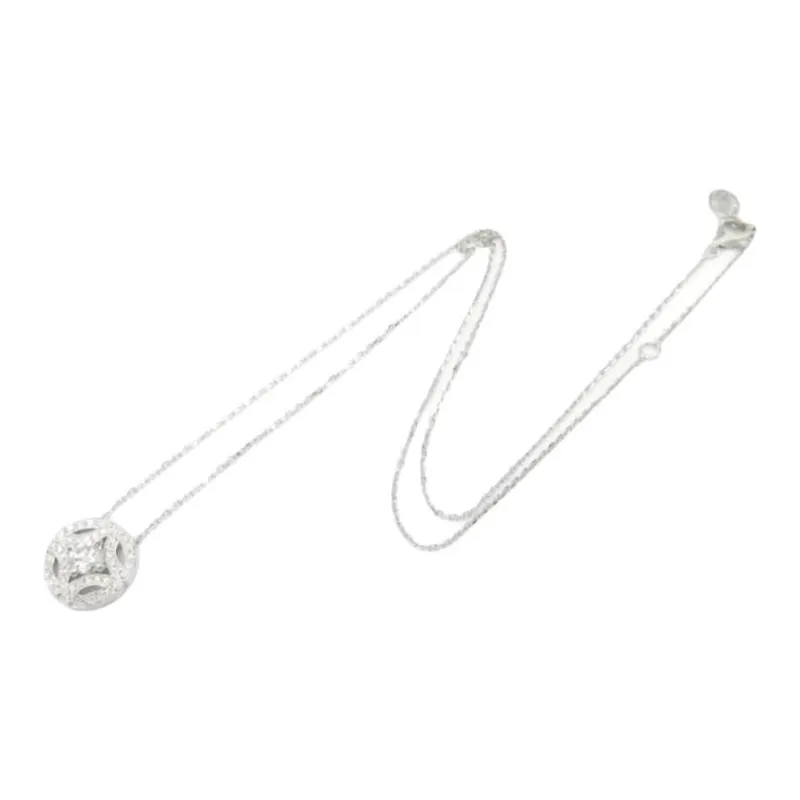 Cartier 2010s 18K White Gold Galanterie Diamond Necklace-1
