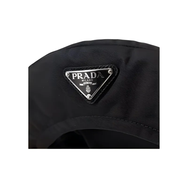 PRADA Polyamide Nylon Enamel Hats & Caps Men's Black-4