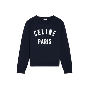 CELINE Paris Crew Neck Sweater In Cotton