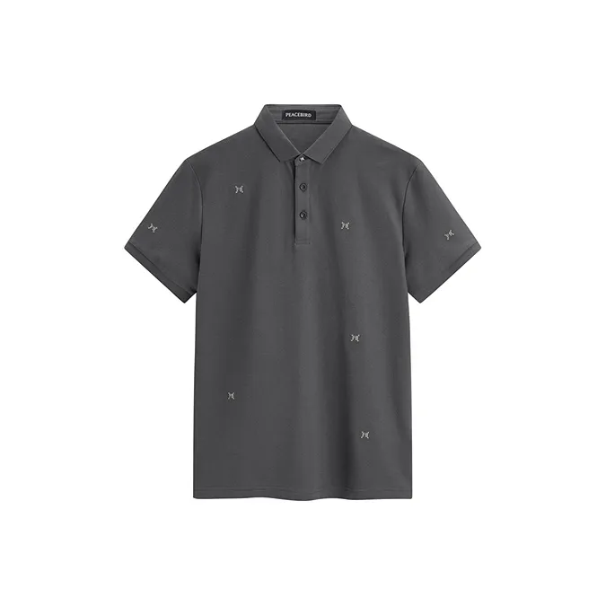 PEACEBIRD MEN Polo Shirts Men Dark Gray 1 Slim Fit-0