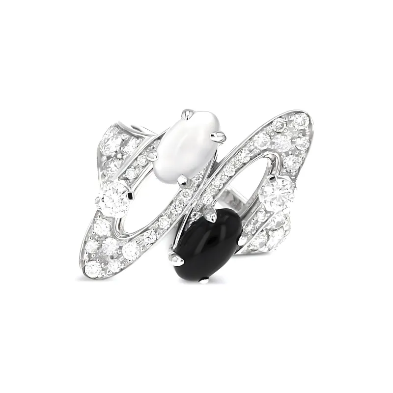 BVLGARI 18K White Gold Elisia Diamond Ring-1