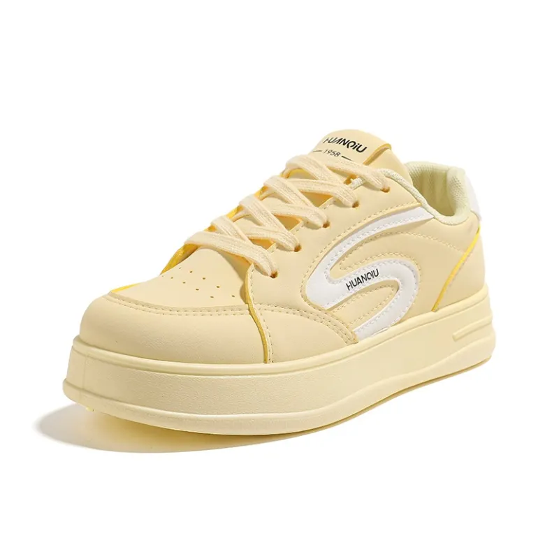 HUANQIU Anti Slip And Wear Resistant Height Increasing Low Top Skateboard Shoes Women's-16