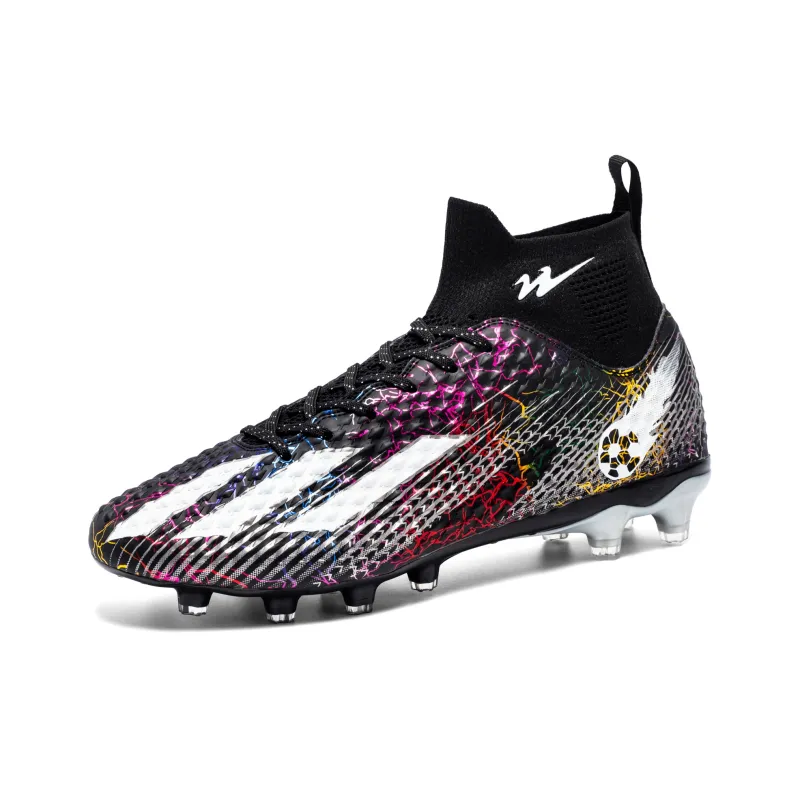 DOUBLE STAR 88 Breathable Lightweight Soccer Shoes Men's Black Silver-22