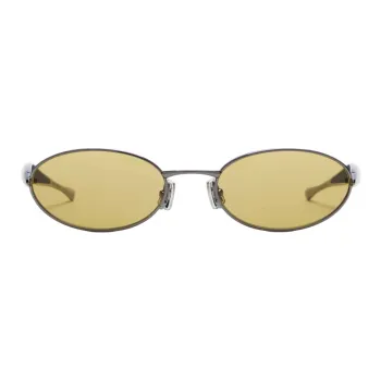 Bottega Veneta Metal Oval Sunglasses Unisex Silver