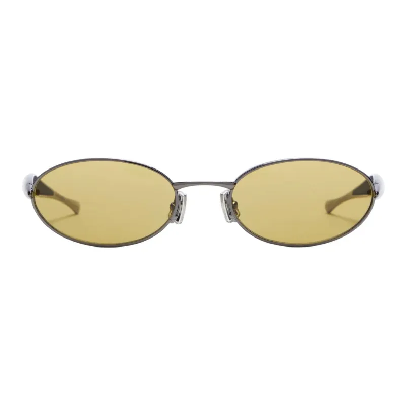 Bottega Veneta Metal Oval Sunglasses Unisex Silver-0