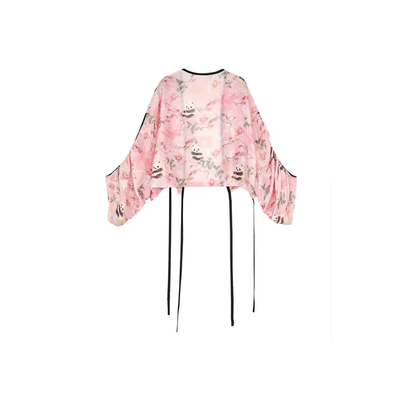 ELF SACK Chiffon Shirt Women's Panda Pink-1