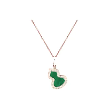 Qeelin 18K Rose Gold, Emerald, Diamond Necklaces Women's Green