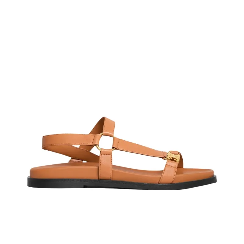 CELINE Maud One Strap Sandals Women's Caramel-1