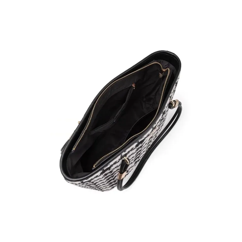 CLEVER& KETCH PU Tote Underarm Shoulder Bag Women's Black-5