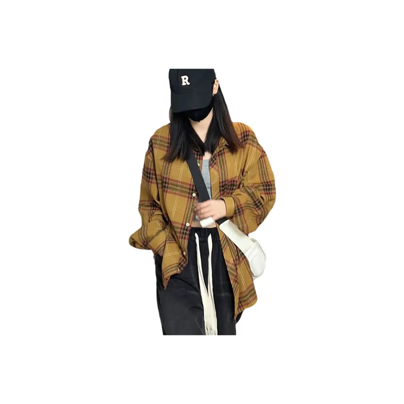 SWAMP AREA Shirt Unisex Black Plaid-4