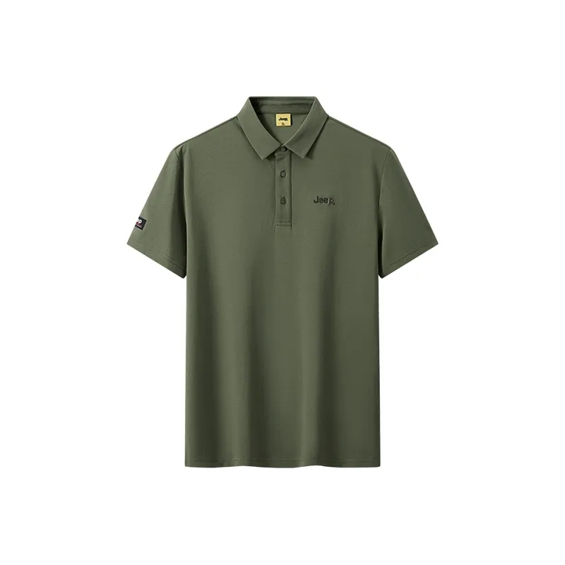 Jeep Small Logo Business Loose Fit Short Sleeved Casual Polo Shirt Unisex-2