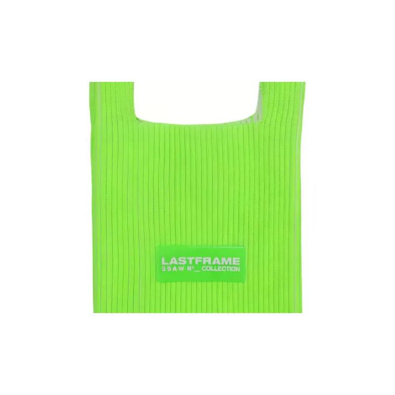 LASTFRAME Recycled Polyester Shoulder Bag, Crossbody Bag Mini Unisex Lime Green & Ecru-3