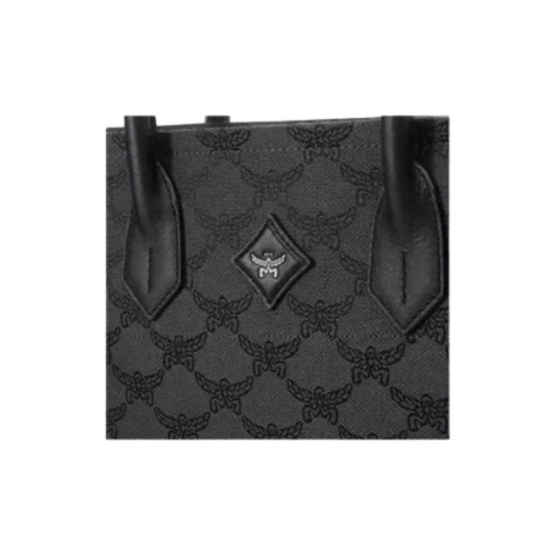 MCM Leather Trim Shoulder Bag Crossbody Bag Handbag Medium Size Men's Dark Gray-7