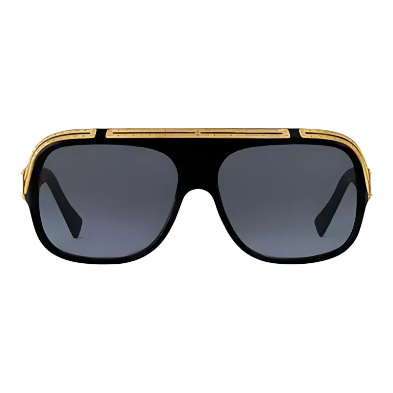 LOUIS VUITTON Acetate Aviator Sunglasses Men's Black-1