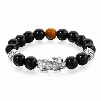JOLLY NOTE Obsidian Bracelets Men's