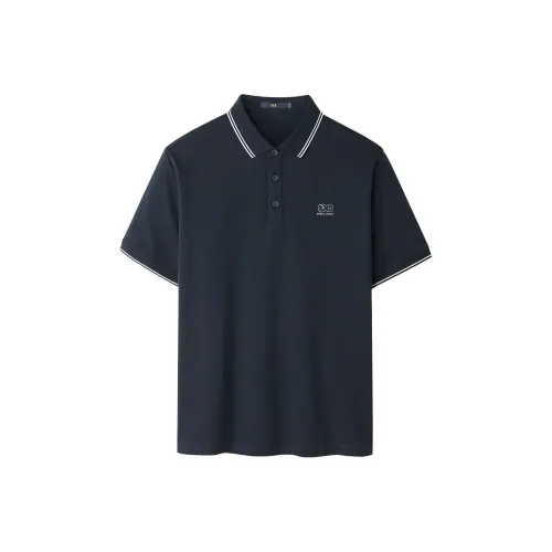 HLA Polo Shirts Men Navy Blue D7