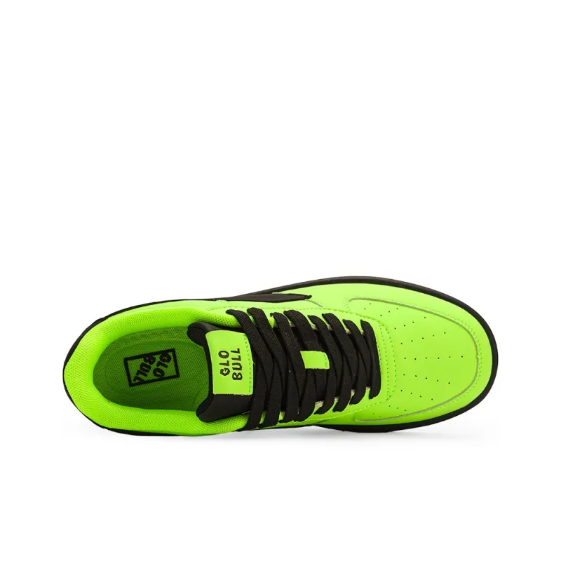 GLO BULL Anti Slip Wear Resistant Low Top Skateboard Shoes Unisex Neon Green Black-3