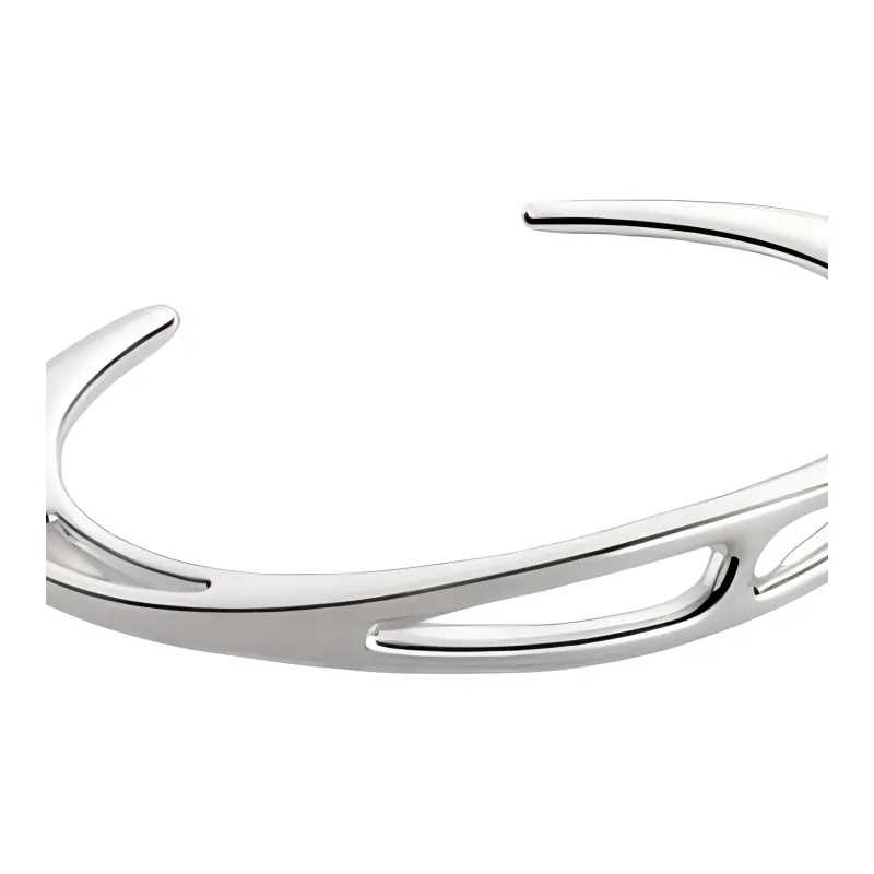 HERMES 925 Sterling Silver Bangles Unisex Silver-2