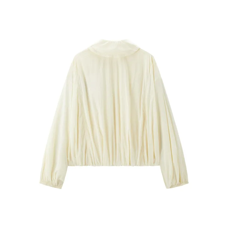 LEDIN Cropped Coat Women's Almond Oil Yellow-1