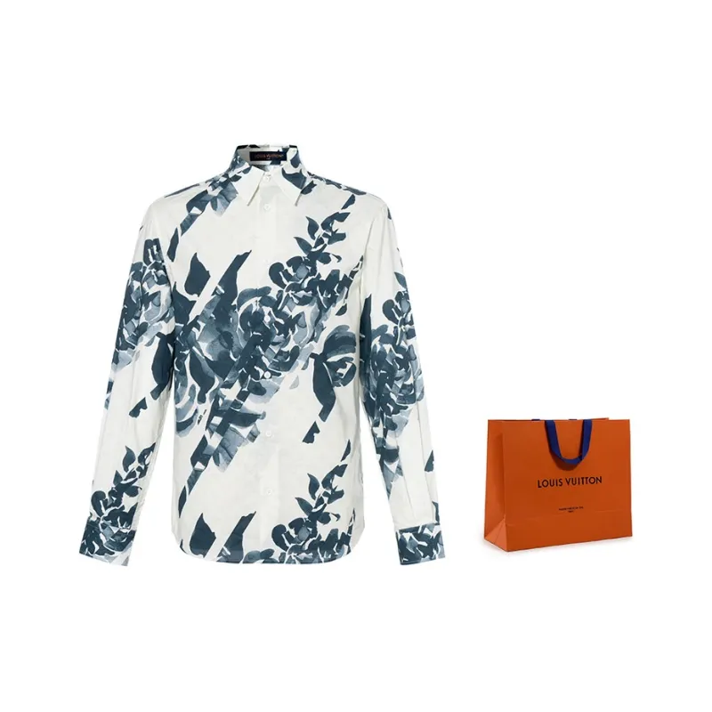 LOUIS VUITTON Long Sleeved Printed Cotton Shirt-7