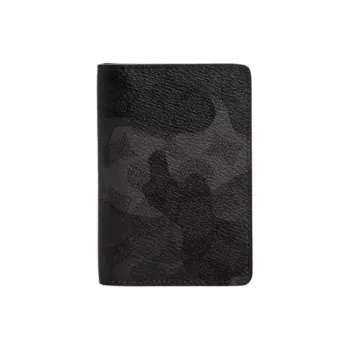 COACH Signature Coated Canvas Wallet Mini Men's Gray