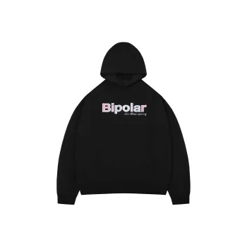BIPOLAR Hoodie Unisex Light Heather Gray Black Apricot