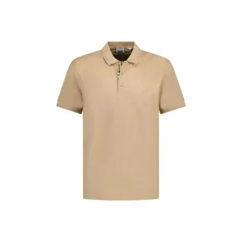 Burberry Logo Embroidery Button Up Pullover Polo Shirt Brown