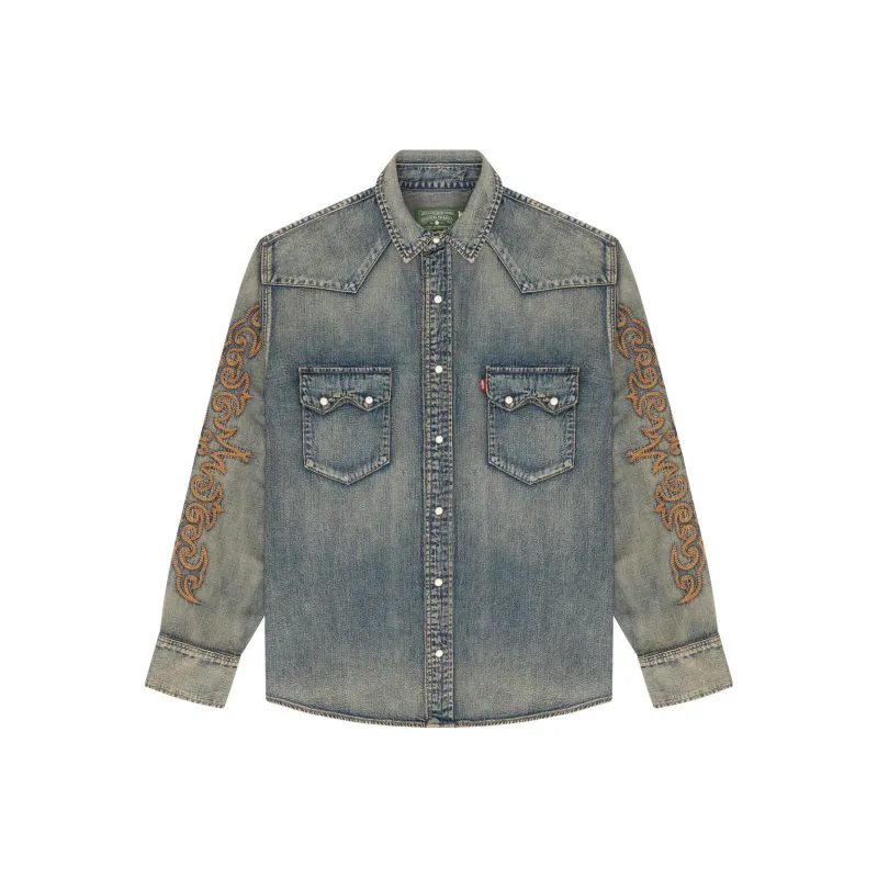 Denim Tears Western Cotton Stitch Denim Shirt-0