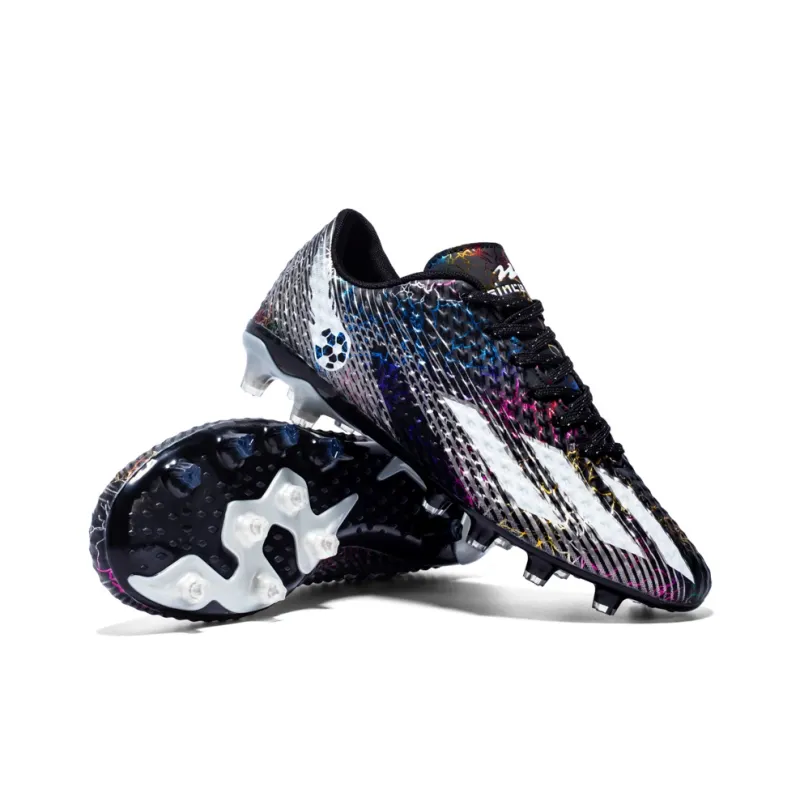 DOUBLE STAR 88 Breathable Lightweight Soccer Shoes Men's Black Silver-66