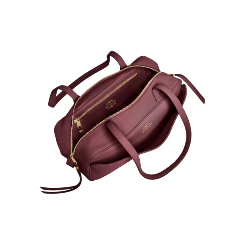 Balenciaga Calfskin Bowling Bag, Handbag, Shoulder Bag Small Size Women's Dark Red-3